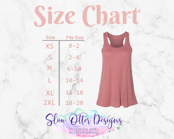 FLOWY RACERBACK TANK SIZE CHART