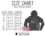 UNISEX PREMIUM HOODIE SIZE CHART